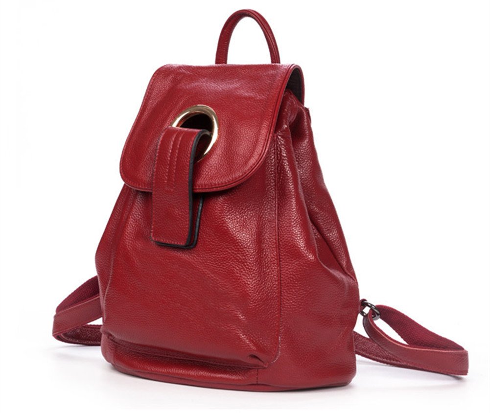 送料無料DRF Fashion Leather Backpack for Women Travel Casual Daypack BG-122 Red並行輸入品