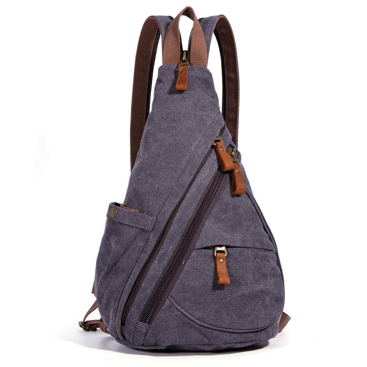 送料無料KL928 Canvas Sling Bag - Small Crossbody Backpack Shoulder Casual Daypack Rucksack for Men Women並行輸入品