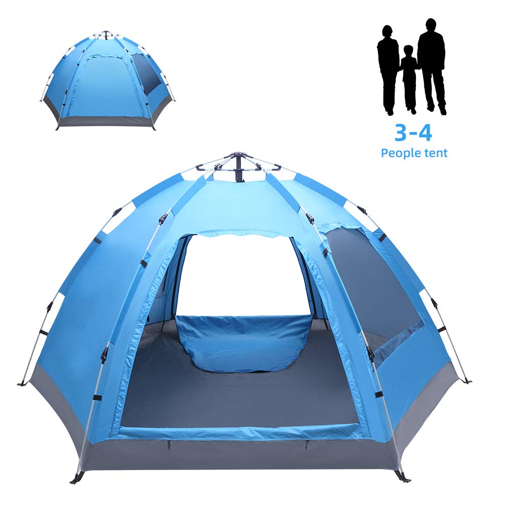 送料無料LOVEPET 3-4 Person Automatic Family Tent Instant Pop Up Waterproof for Camping Hiking Travel Outdoor Activities