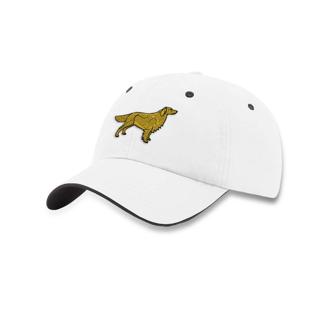 送料無料Richardson Soft Running Hat Golden Retriever Embroidery Polyester Waterproof Baseball Cap Strap Closure White Cha
