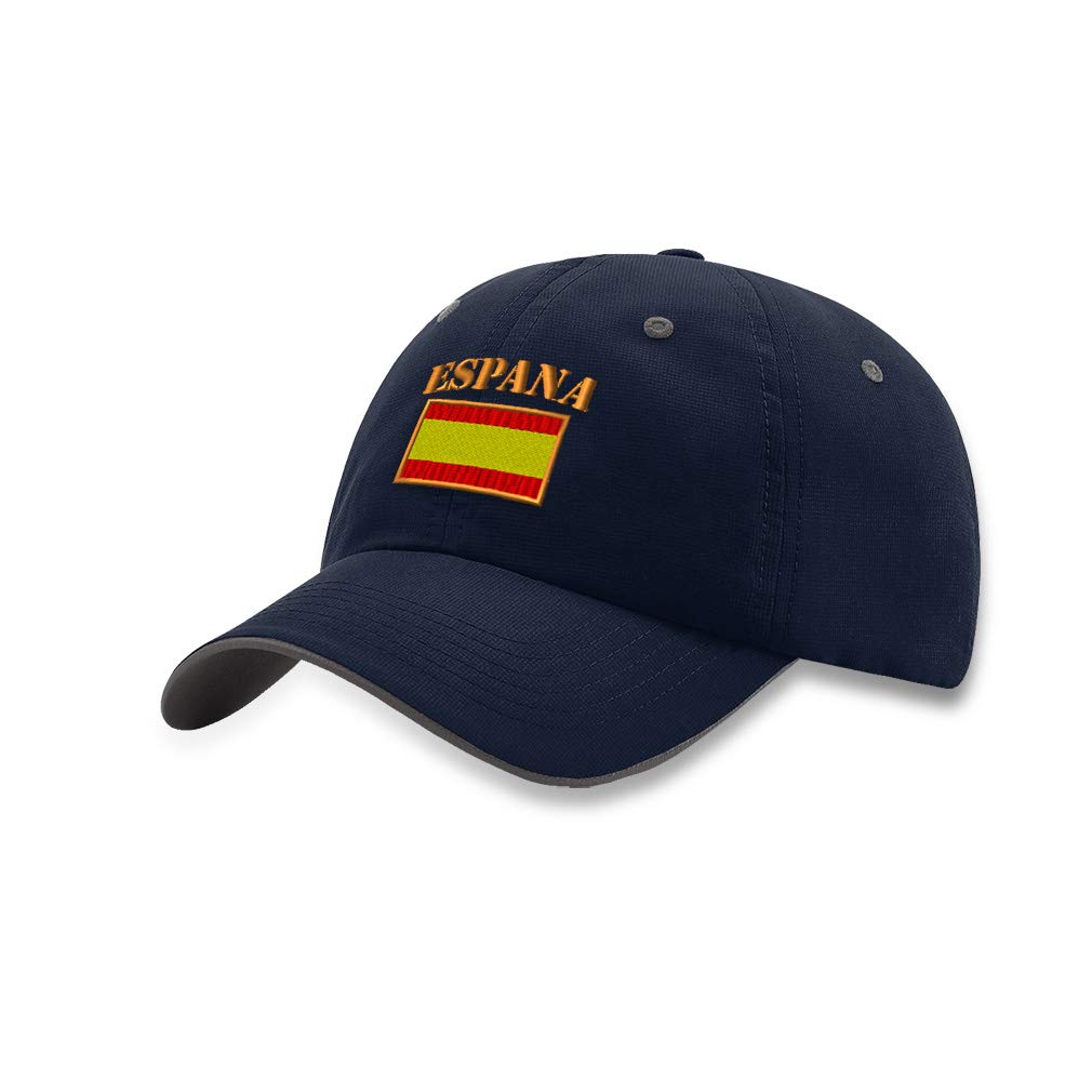 送料無料Richardson Soft Running Hat Spain Espana Flag Embroidery Polyester Waterproof Baseball Cap Strap Closure Navy Cha