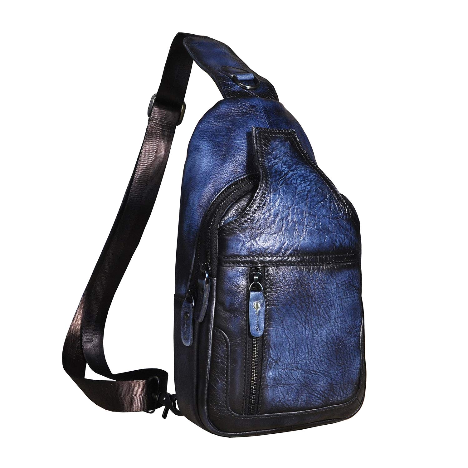 送料無料Leaokuu Men Fashion Casual Tea Designer Travel Hiking Crossbody Chest Sling Bag Rig One Shoulder Strap Bag Men L