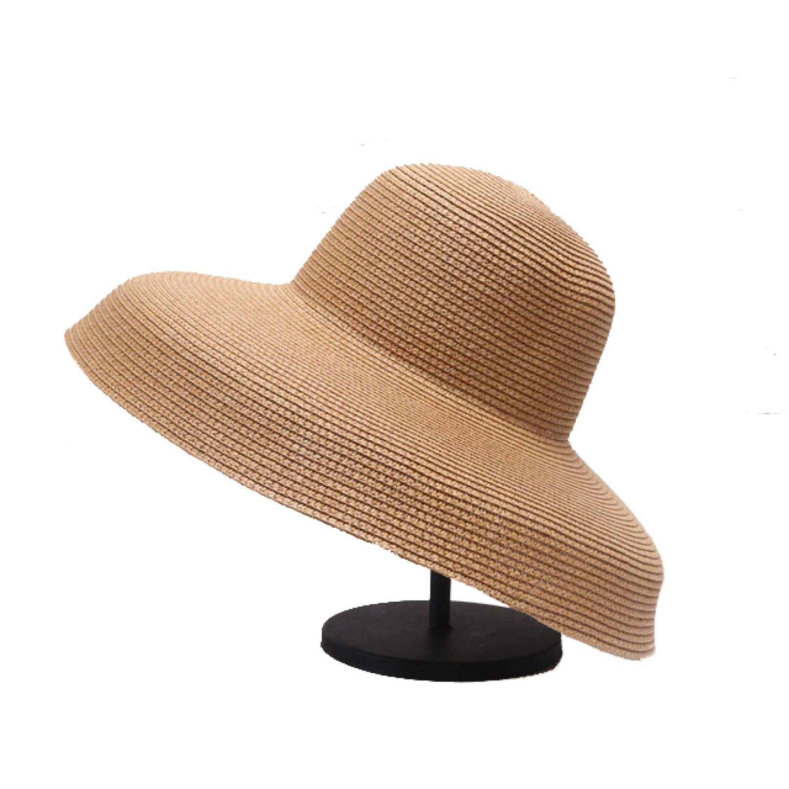 送料無料ASO-SLING Summer Hepburn Style Retro Sun Hat Wide Side Visor Female Holiday Sunscreen Beach Hat Fashion Big Grass