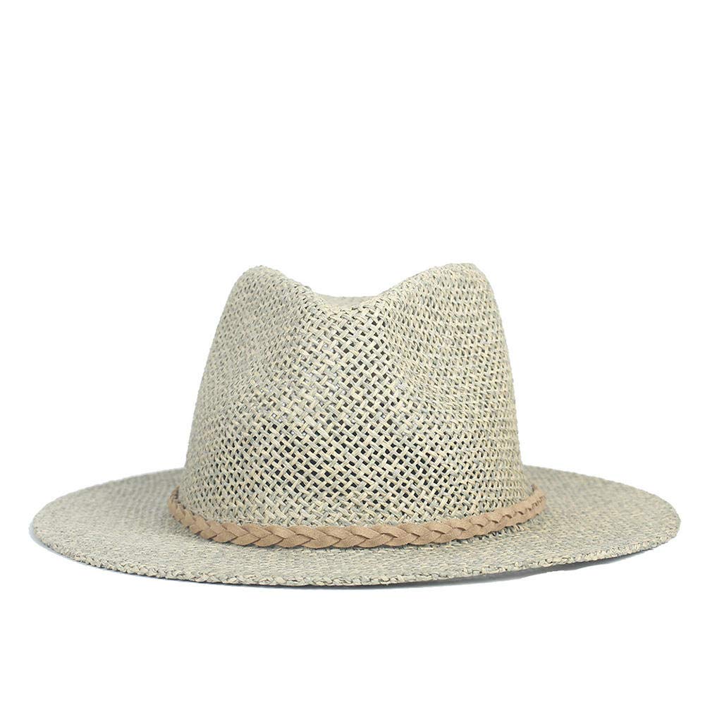送料無料QQYG Summer Women Men Beach Travel Elegant Women Fedora Hat Wide Brimmed Sun Hat Panama Sun Hat Sun Hat Size-8-HS