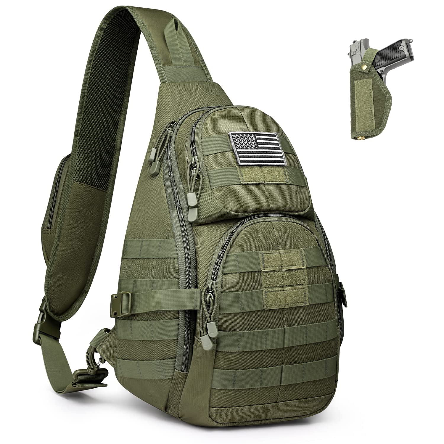 送料無料G4Free Tactical EDC Sling Backpack Military Rover Shoulder Sling Bag Pack with Pistol Holster for Concealed Carr