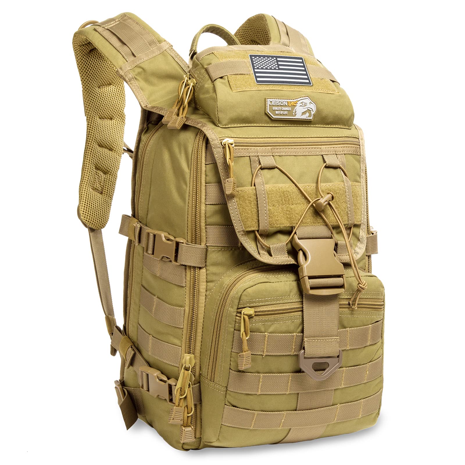 送料無料LeisonTac 32L Military Tactical Backpack 500D Lightweight Nylon Backpack Molle Waterproof Camping Assault Pack