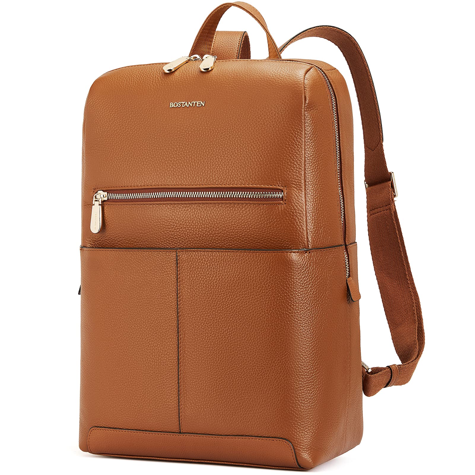 送料無料BOSTANTEN Leather Laptop Backpack for Women 15.6 inch Computer Bag College Shoulder Bag Casual Daypack Travel Bag