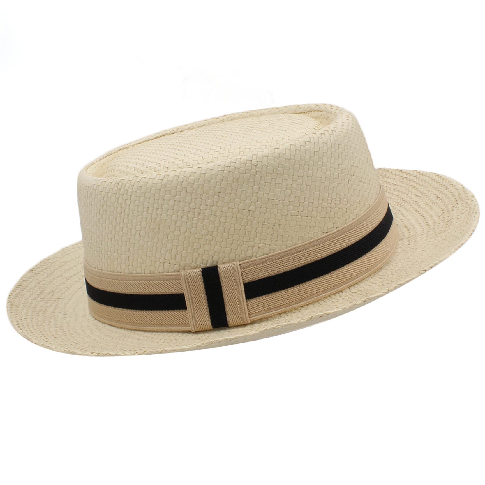 送料無料Men Women Fedora Sun Hats Classical Straw Pork Pie Hat Trilby Caps Boater Beach Travel Party Summer Larger Size B