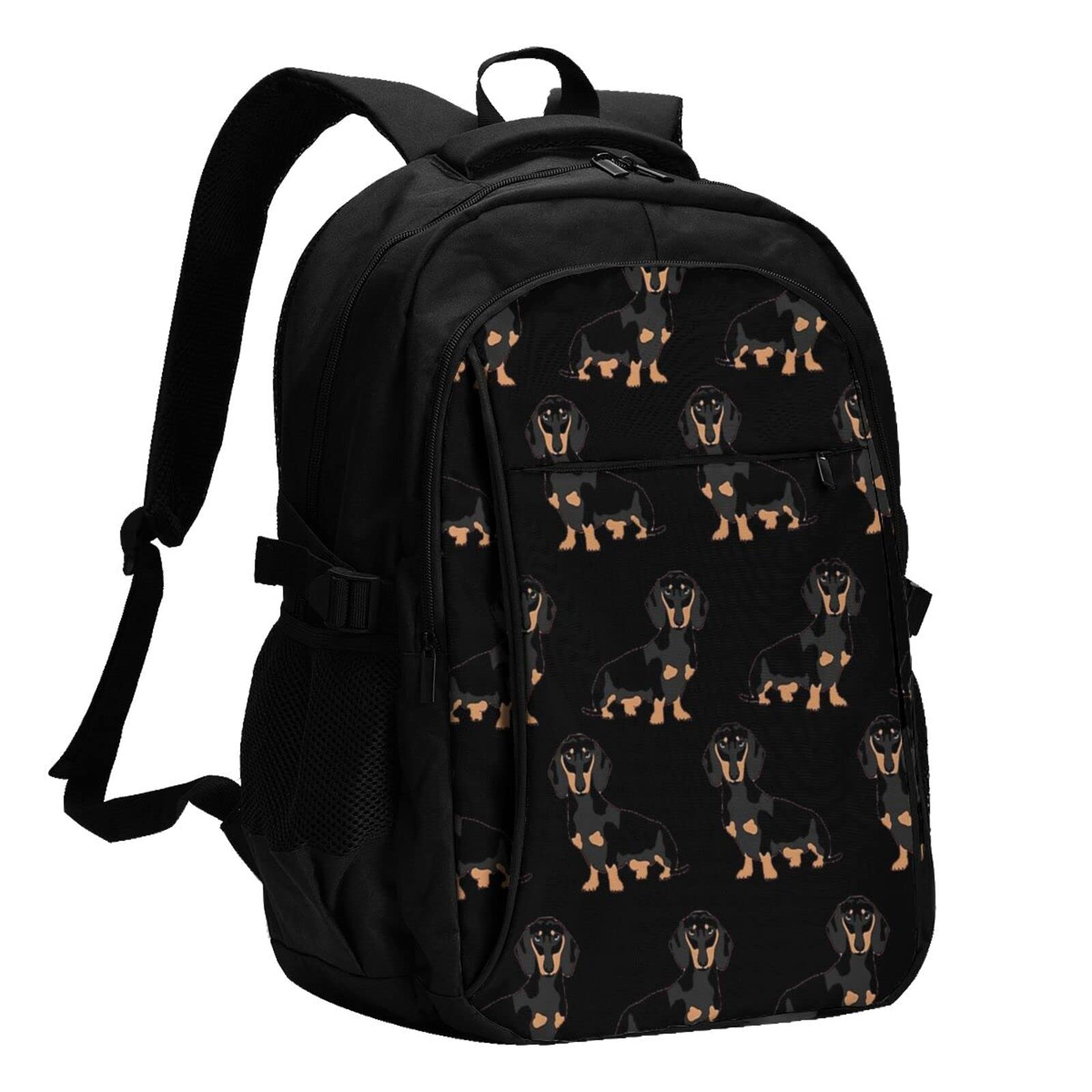 送料無料Dogs Usb Travel Laptop Backpack Water Resistant Casual Daypack Computer Bag Business並行輸入品