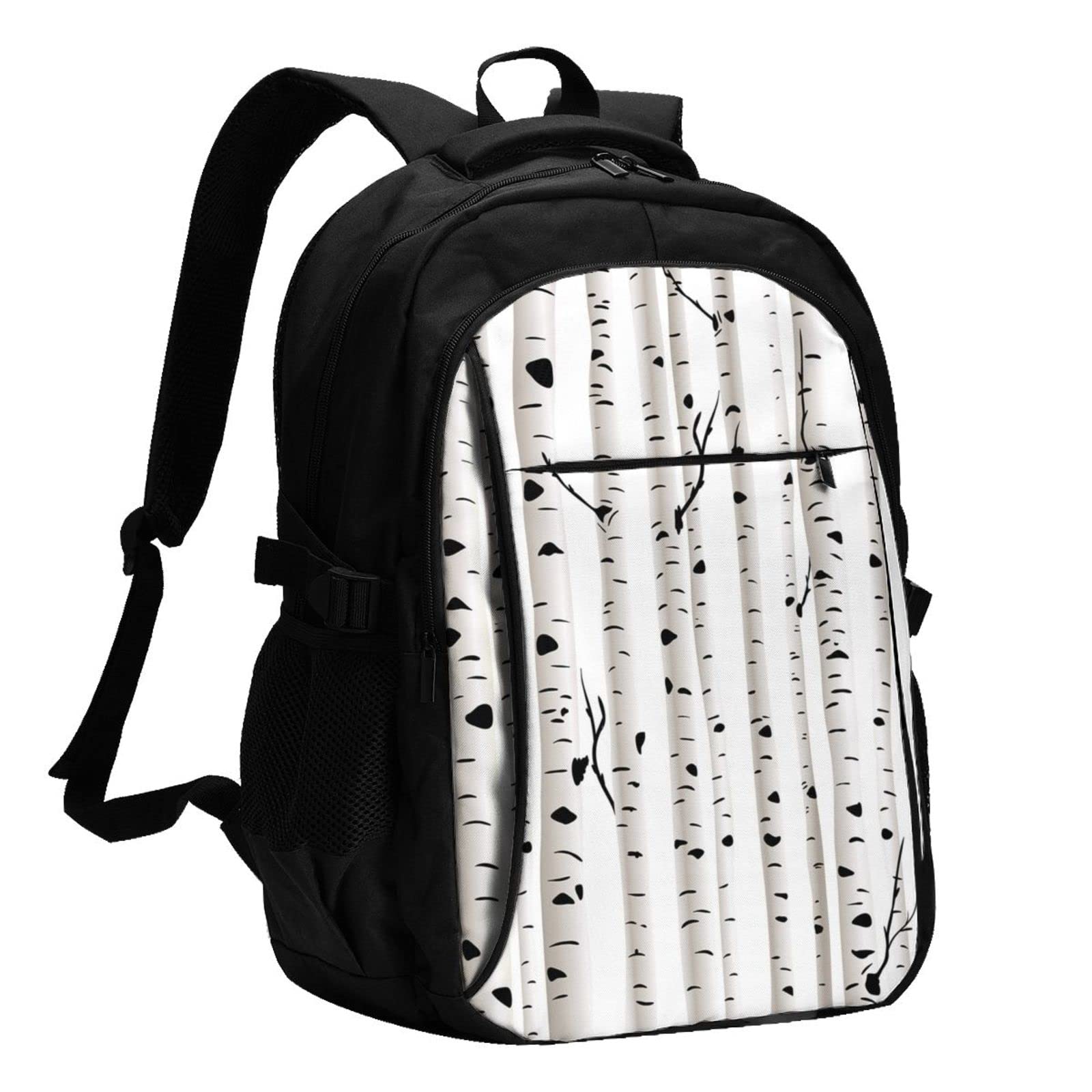 送料無料Birch Tree Usb Travel Laptop Backpack Water Resistant Casual Daypack Computer Bag Business並行輸入品