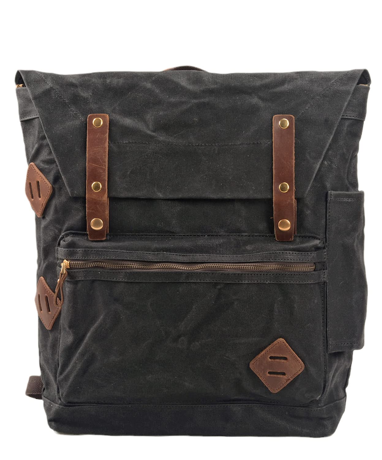 送料無料WUDON Canvas Leather Laptop Backpack for Men - Casual Style Lightweight Shoulder Rucksack for Daypack Travel Hiki