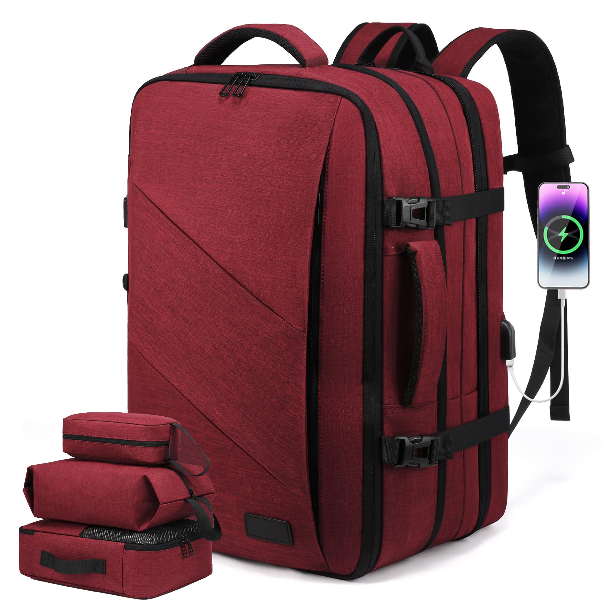 送料無料LOVEVOOK Carry On Backpack 40L Flight Approved Travel Backpack with Lock Expandable Large 17 Inch Luggage Daypa