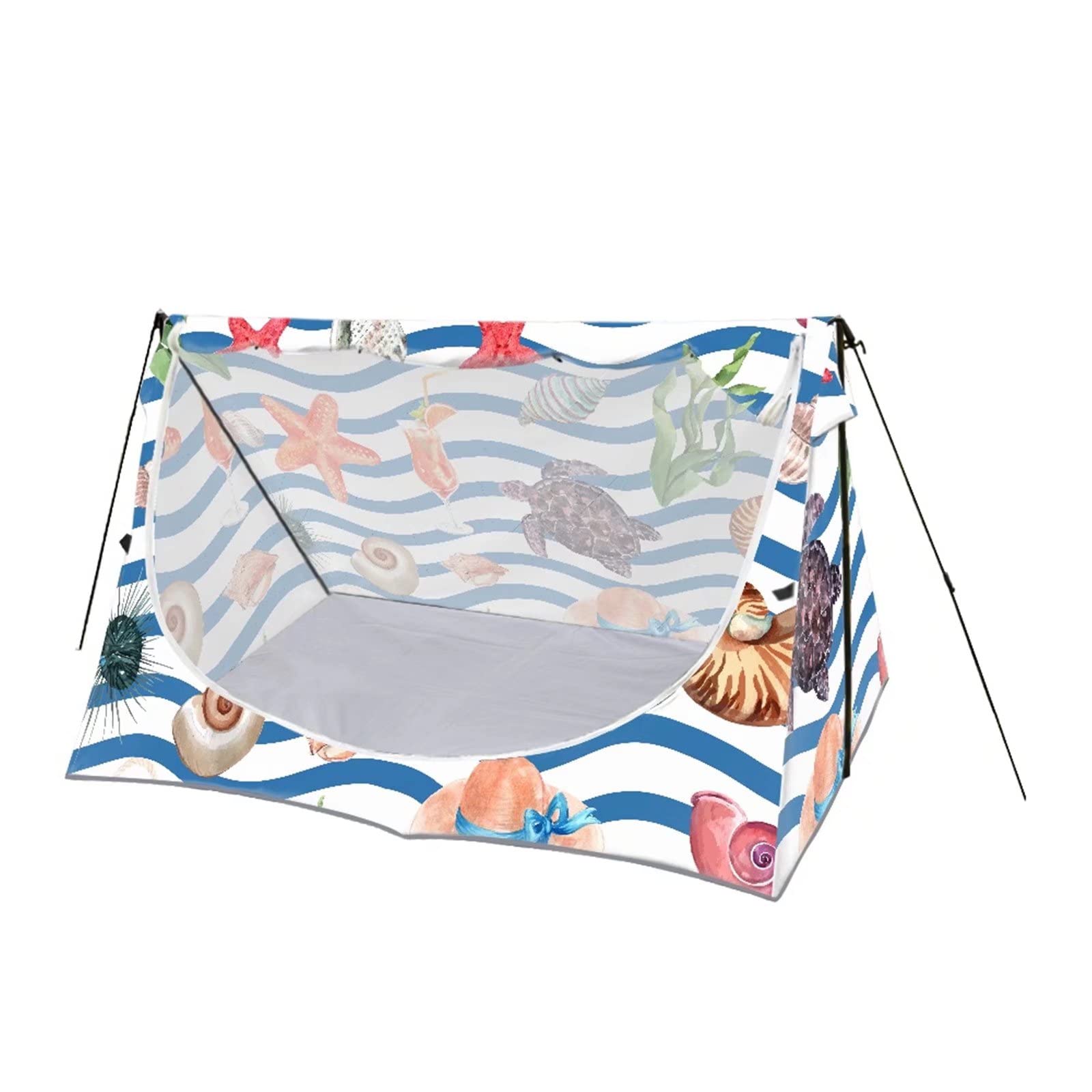 送料無料Biyejit Sea Life Print Outdoor Fishing Tents Lightweight Waterproof 1-2 Person Camping Hiking Backpacking Tents E