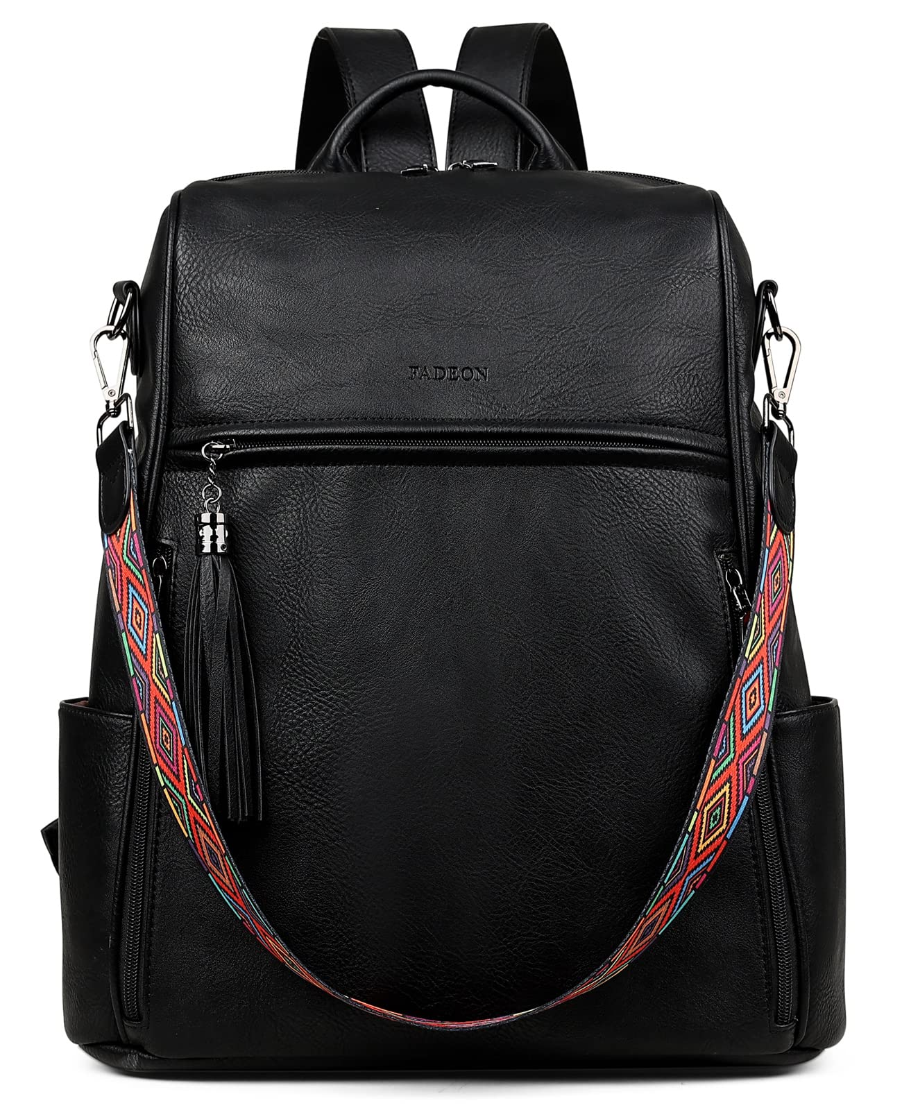 送料無料FADEON Laptop Backpack Purse for Women Large Designer PU Leather Laptop Bag Ladies Computer Shoulder Bags並行