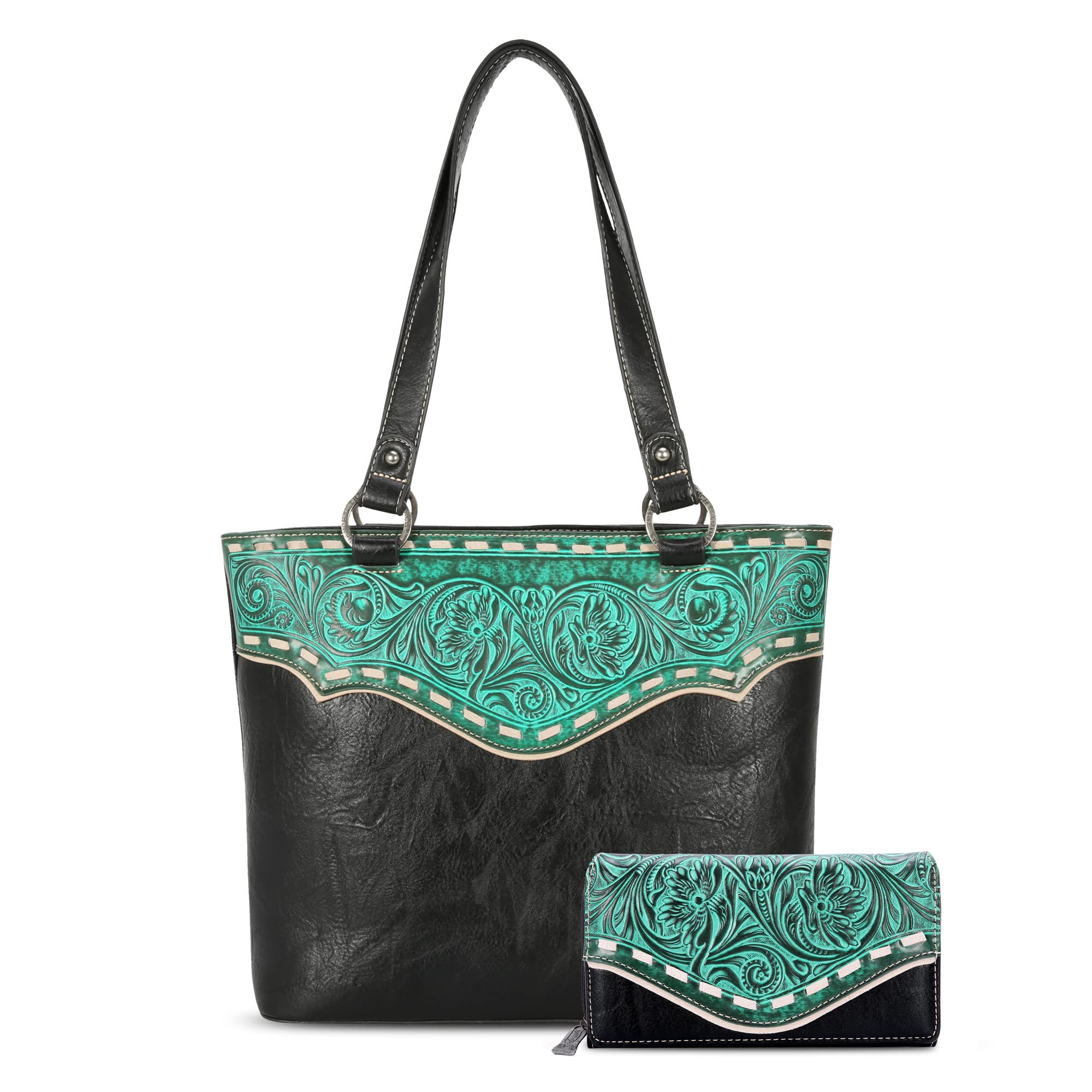 送料無料Trinity Ranch Fringe Purses for Women Tote bags Tooling Western Purse Large Shoulder Handbag with Wallet TR150G-8