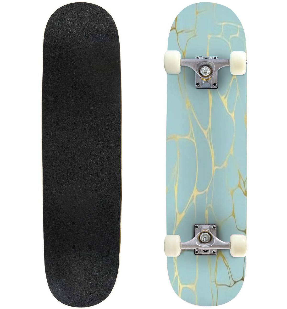 送料無料Delicate Texture Marble Decorative for Printing Sales Design Skateboards for Beginners 31x8 Maple Double Kick C