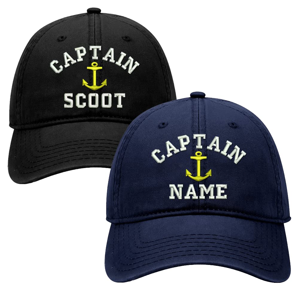 送料無料Captain Custom Embroidered - Personalized Captain Dad Hat Add Your Name Baseball Cap Customize Distressed Baseb
