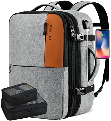 送料無料POWAITER Large Travel Backpack for Women Men Carry on Backpack Flight Approved Fits 17 Inch Laptop Luggage Suitc
