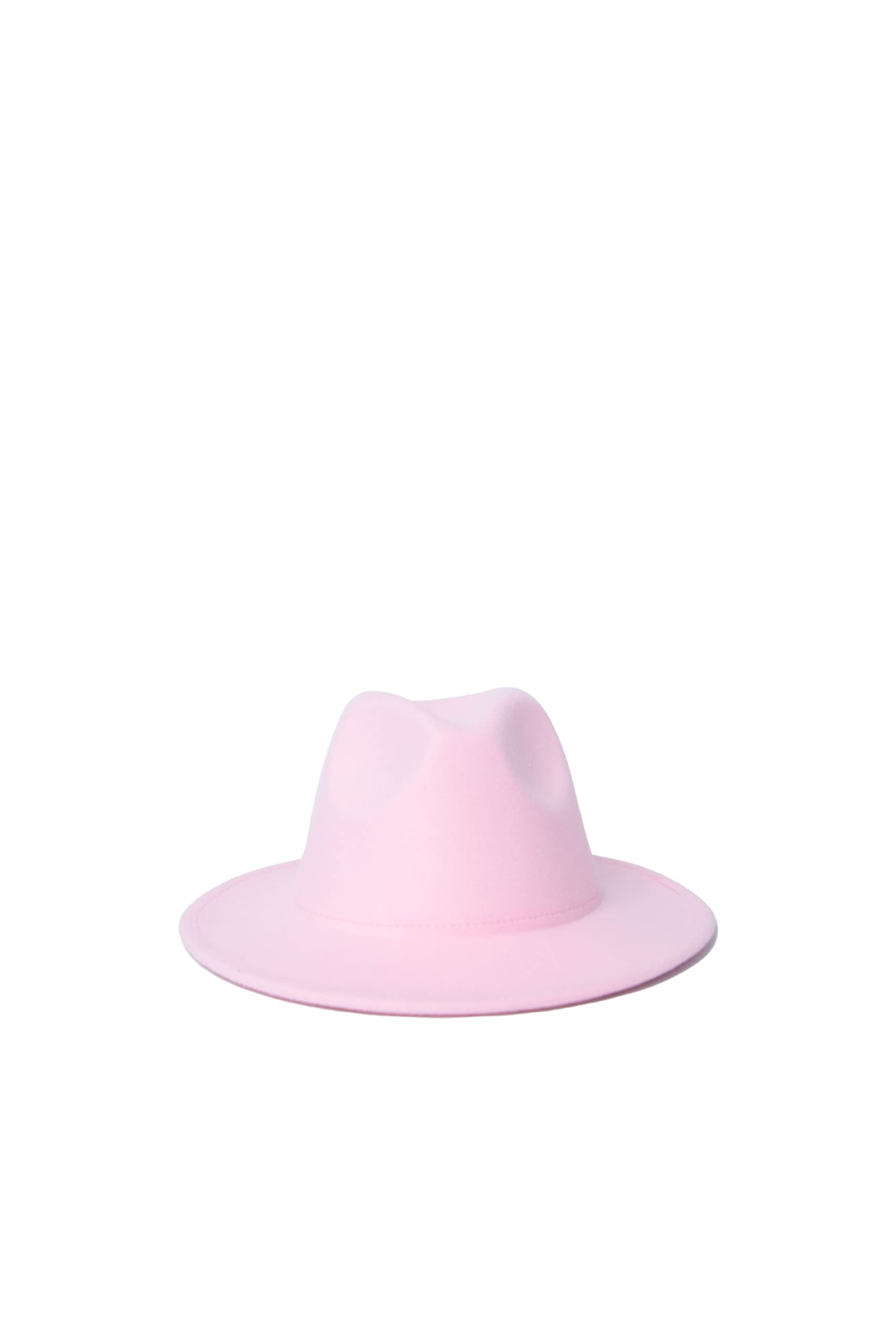 送料無料Allie B. Wide Brim Pinched Crown Fedora Hats for Women Men with Adjustable Strap Pink並行輸入品