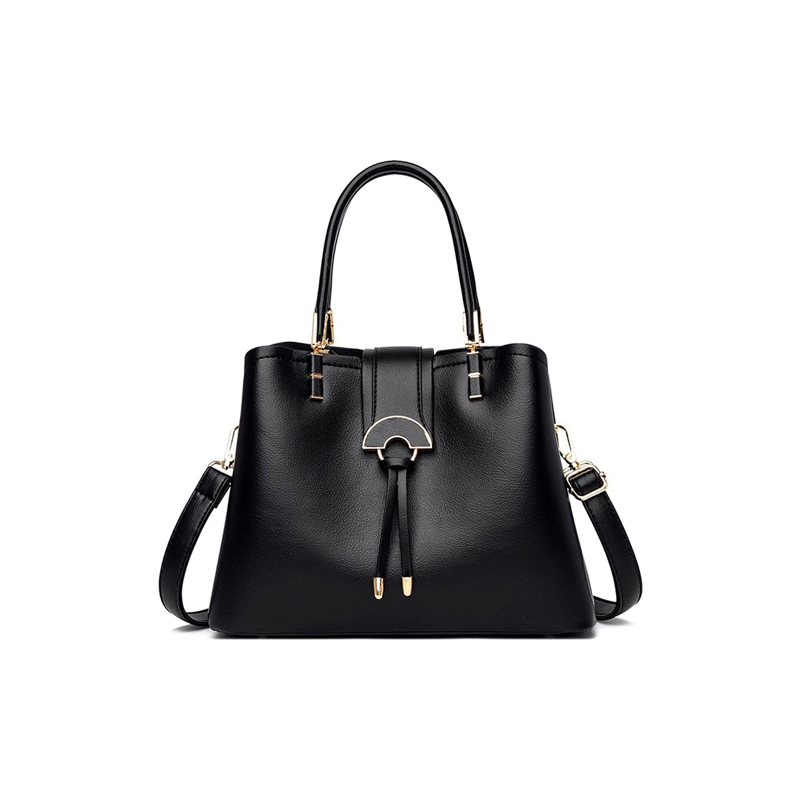 送料無料ALLMRO Shoulder Bag Pure Color Ladies Handbag Shoulder Bag Large Capacity Messenger Bag Color Black並行輸