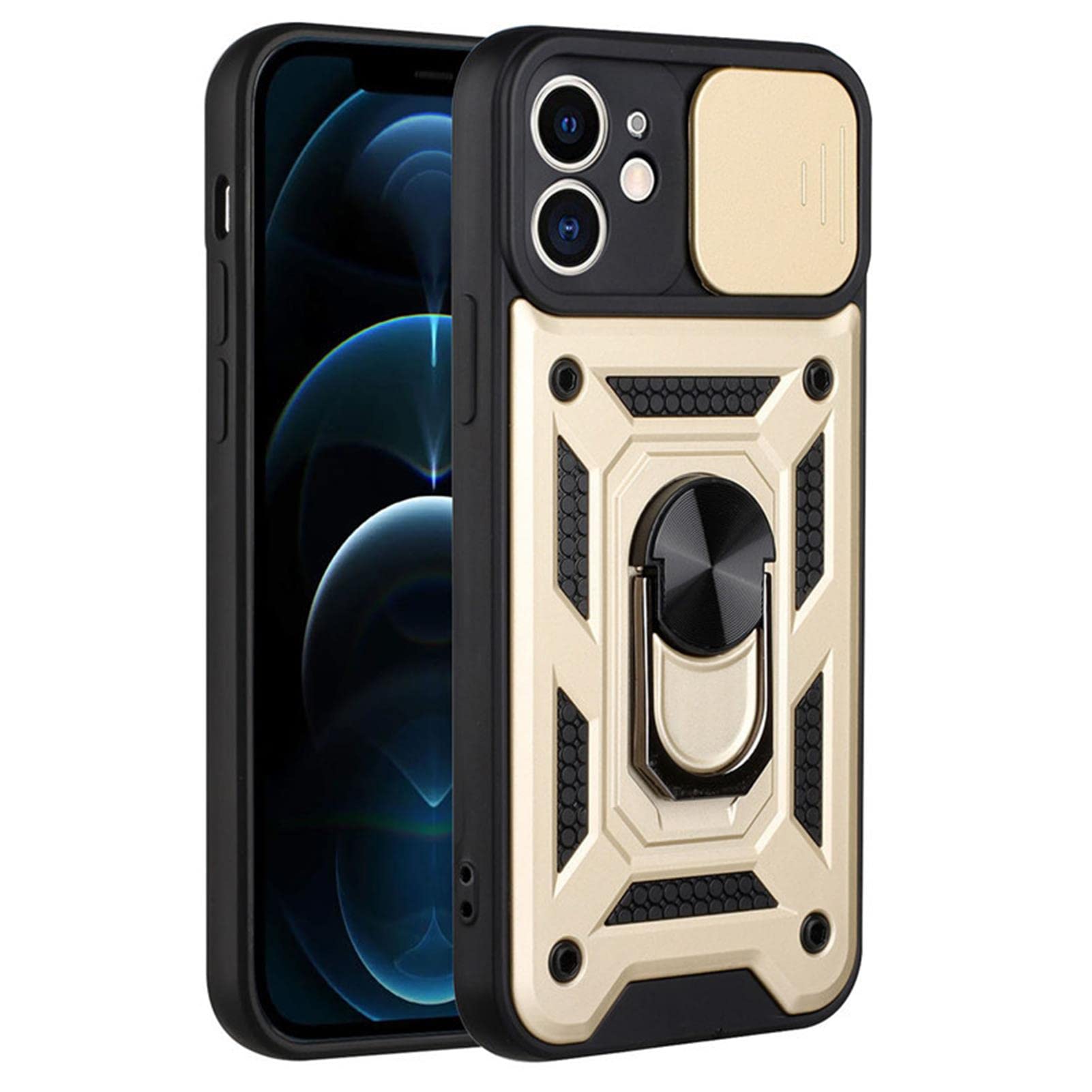 送料無料Case for iPhone 1414 Plus14 Pro14 Pro Max Ring Stand Holder Military Grade Protective Case with Camera Cover