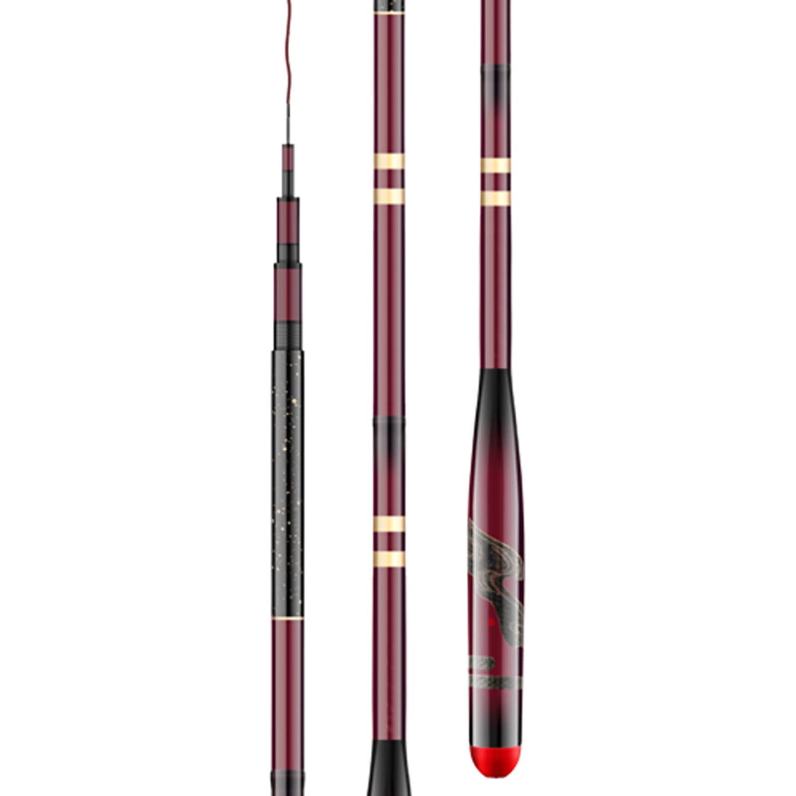 送料無料Wine Red Fishing Pole Imitation Slub Ultralight Casting Rod High Sensitive Fishing Rod for Travel Inshore Stream