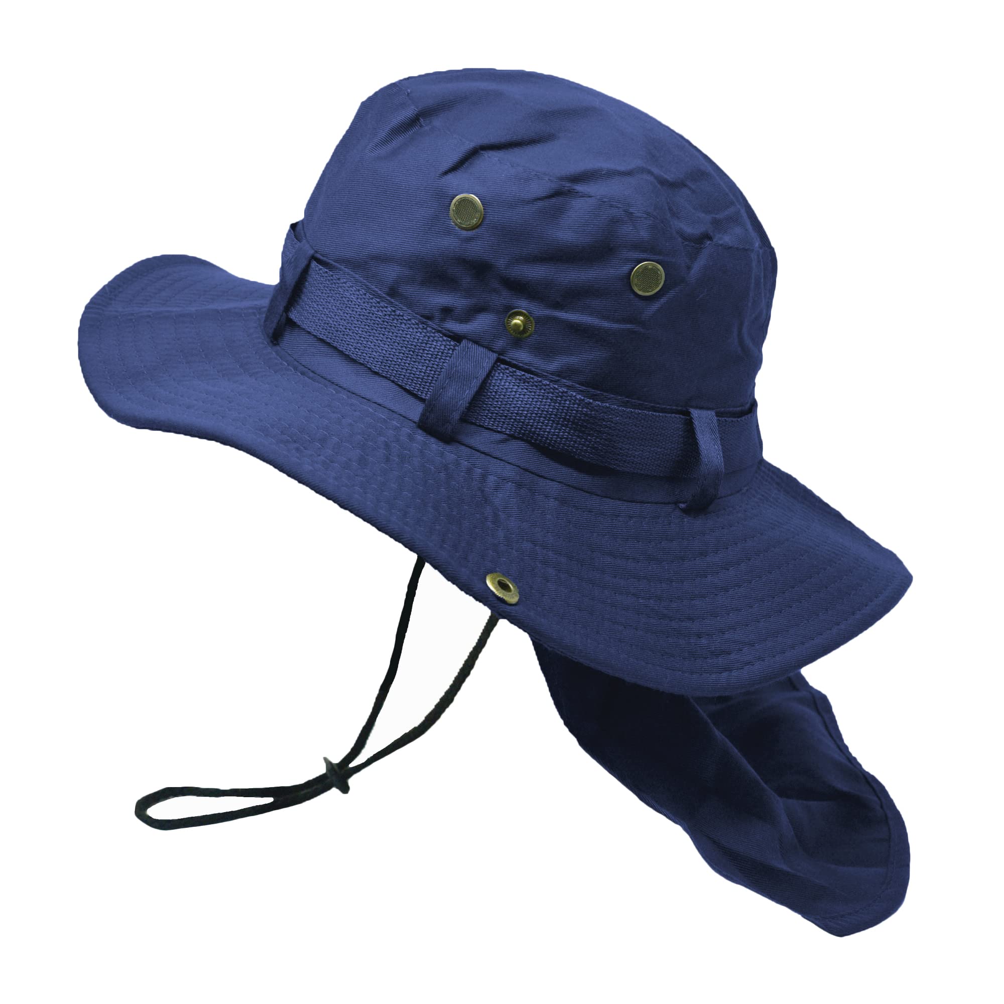 送料無料Glory Max Bucket Boonie Hat with Neck Flap Cover Sun Safari Wide Brim Fishing Garden Hiking Cap Navy並行輸
