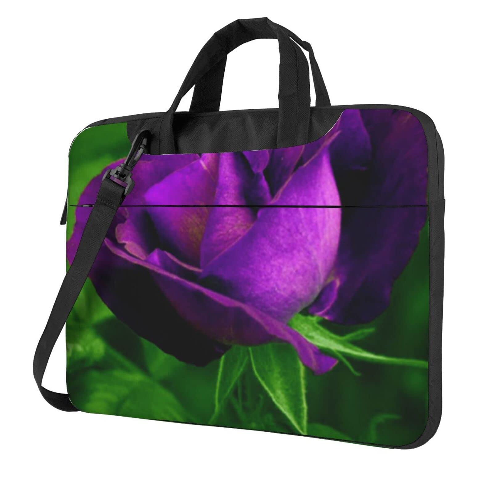 送料無料Purple Rose Flower Printing Laptop Shoulder Bag Women Men Work Computer Bag 15.6 Inch For Business Office並行