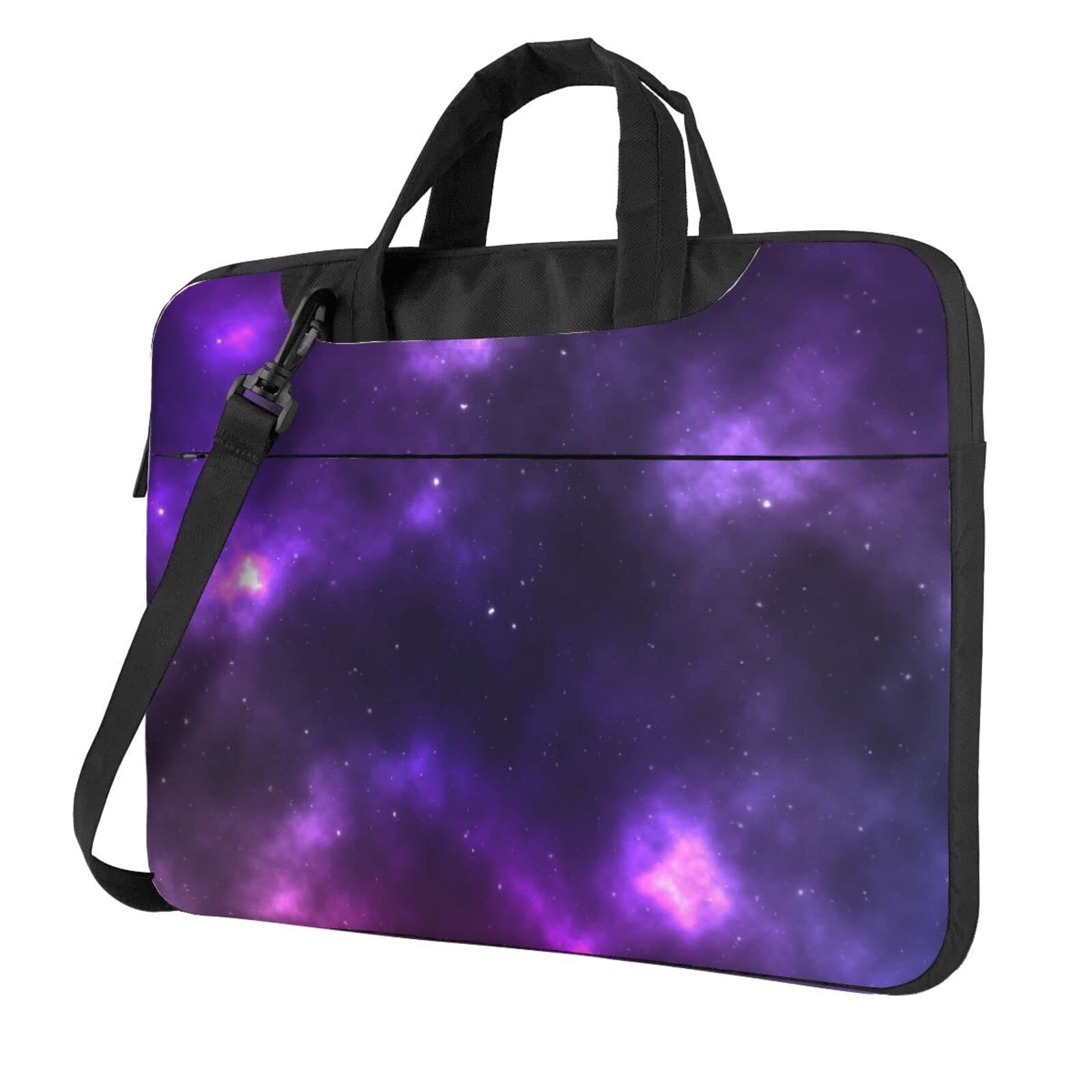 送料無料Magic Galaxy Sky Purple Printing Laptop Shoulder Bag Women Men Work Computer Bag 14 Inch For Business Office並