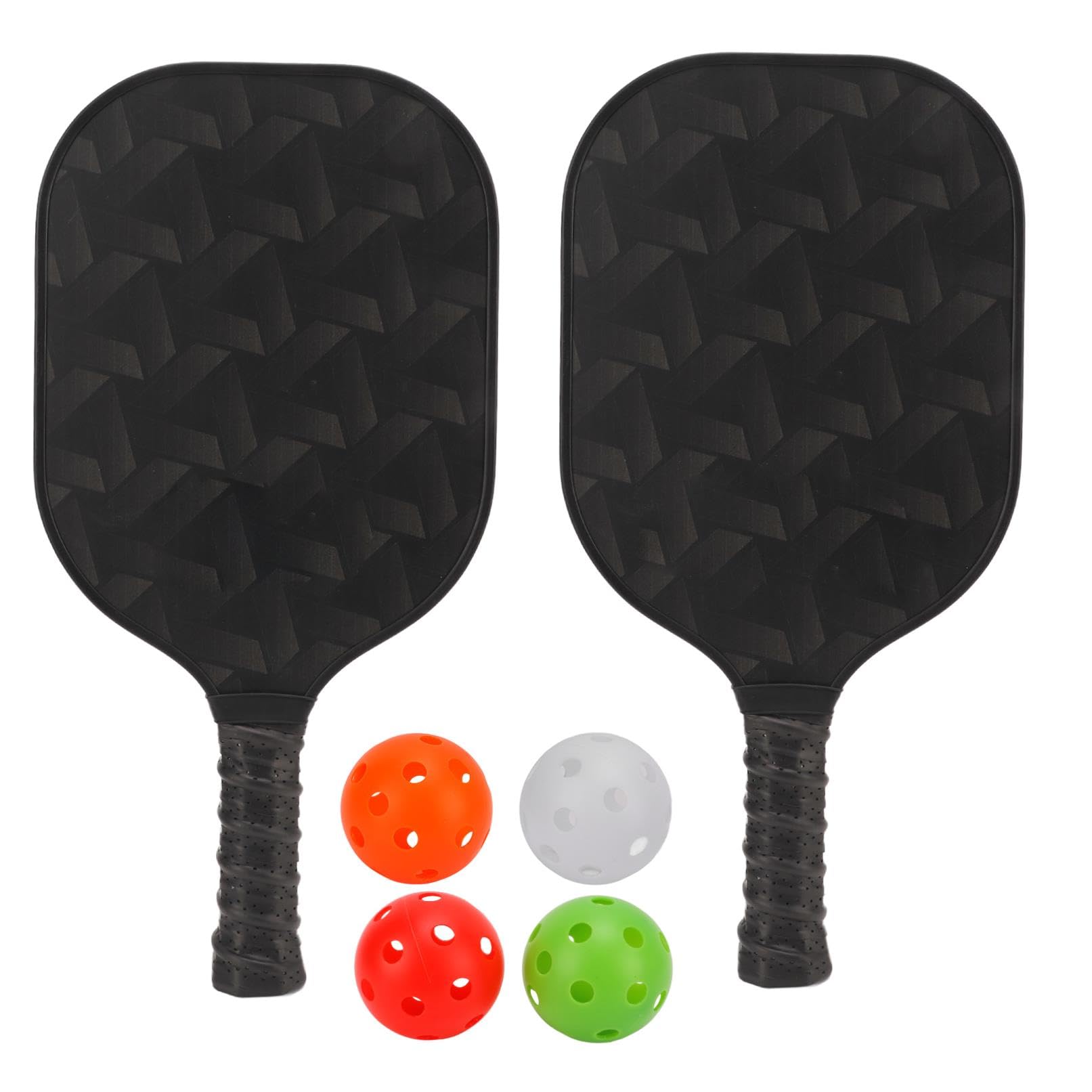 送料無料Portable Carbon Fiber Pickleball Paddle Set with 4 Balls - Lightweight Training Equipment for On-The-Go Play並