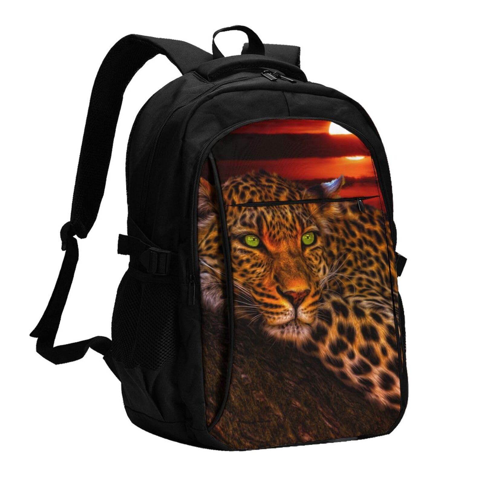 送料無料EVANEM Wild Animals Printed Laptop Backpack With Usb Charging Port And Music Jack Travel Backpack Business Backpa