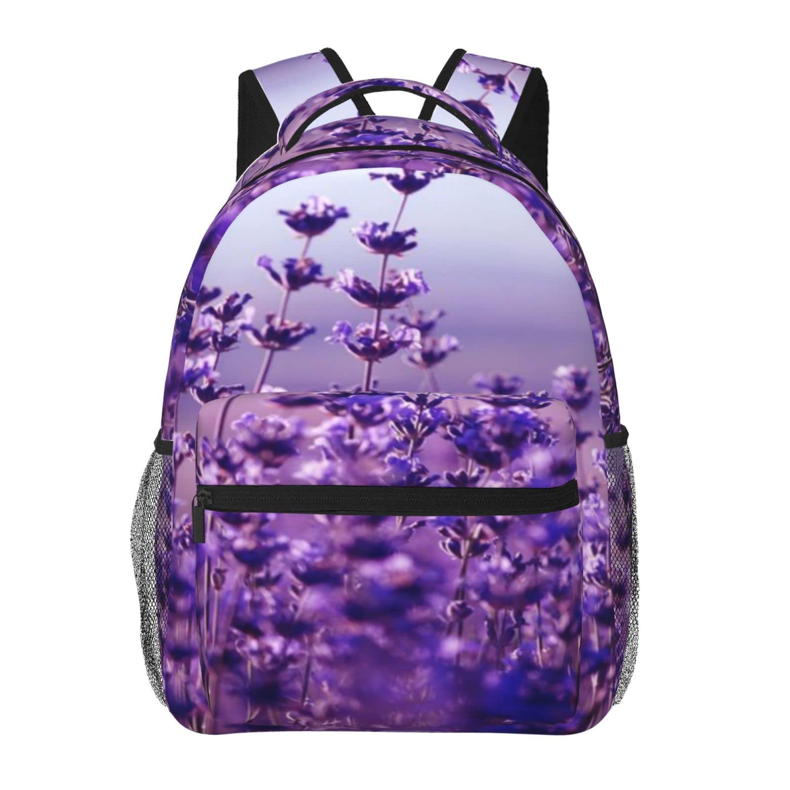 送料無料Purple Floral Nursery Printed Laptop Backpack Fashion Lightweight Ergonomic Backpacks Casual Travel Daypack For W