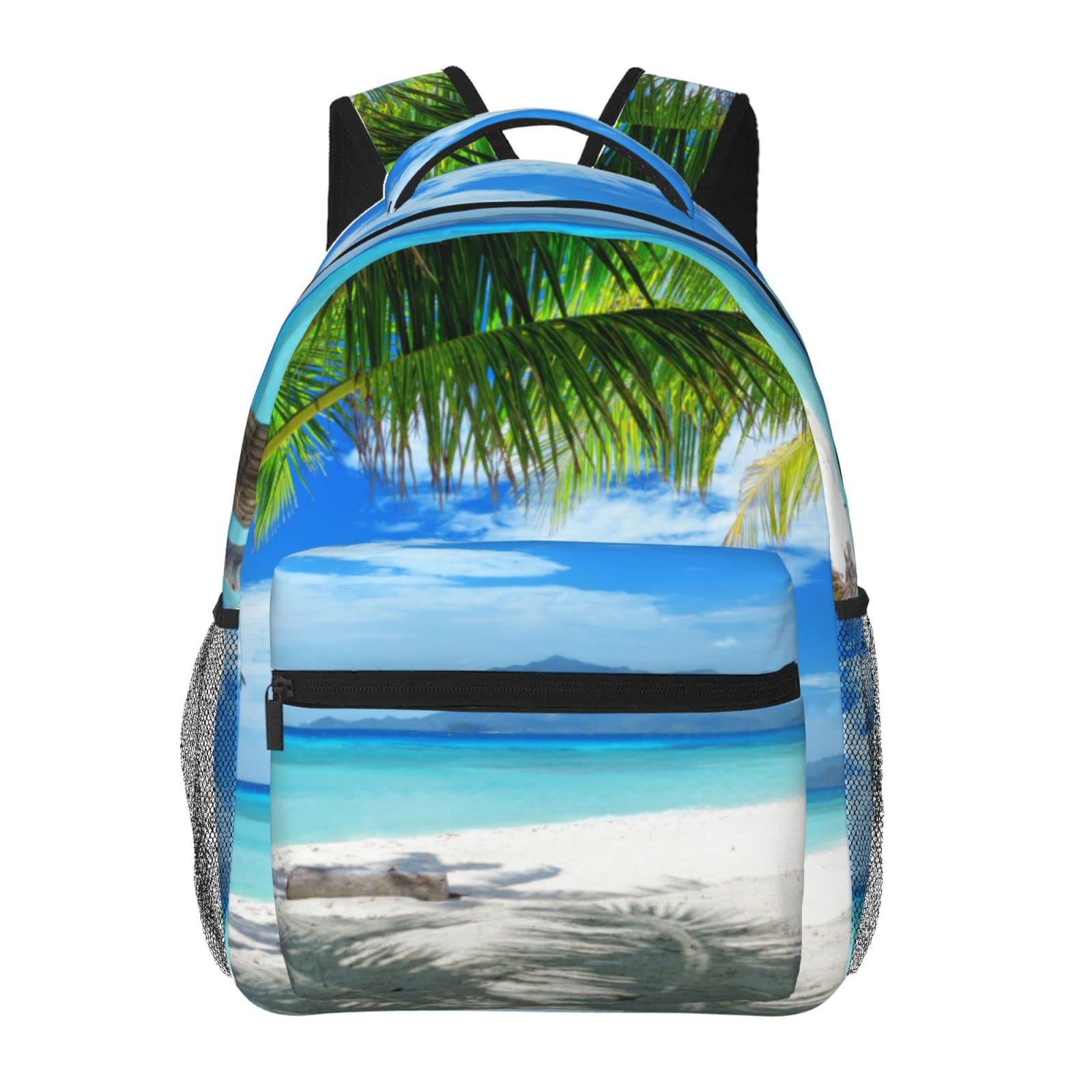 送料無料Palm Trees And Clear Sea Printed Laptop Backpack Fashion Lightweight Ergonomic Backpacks Casual Travel Daypack Fo
