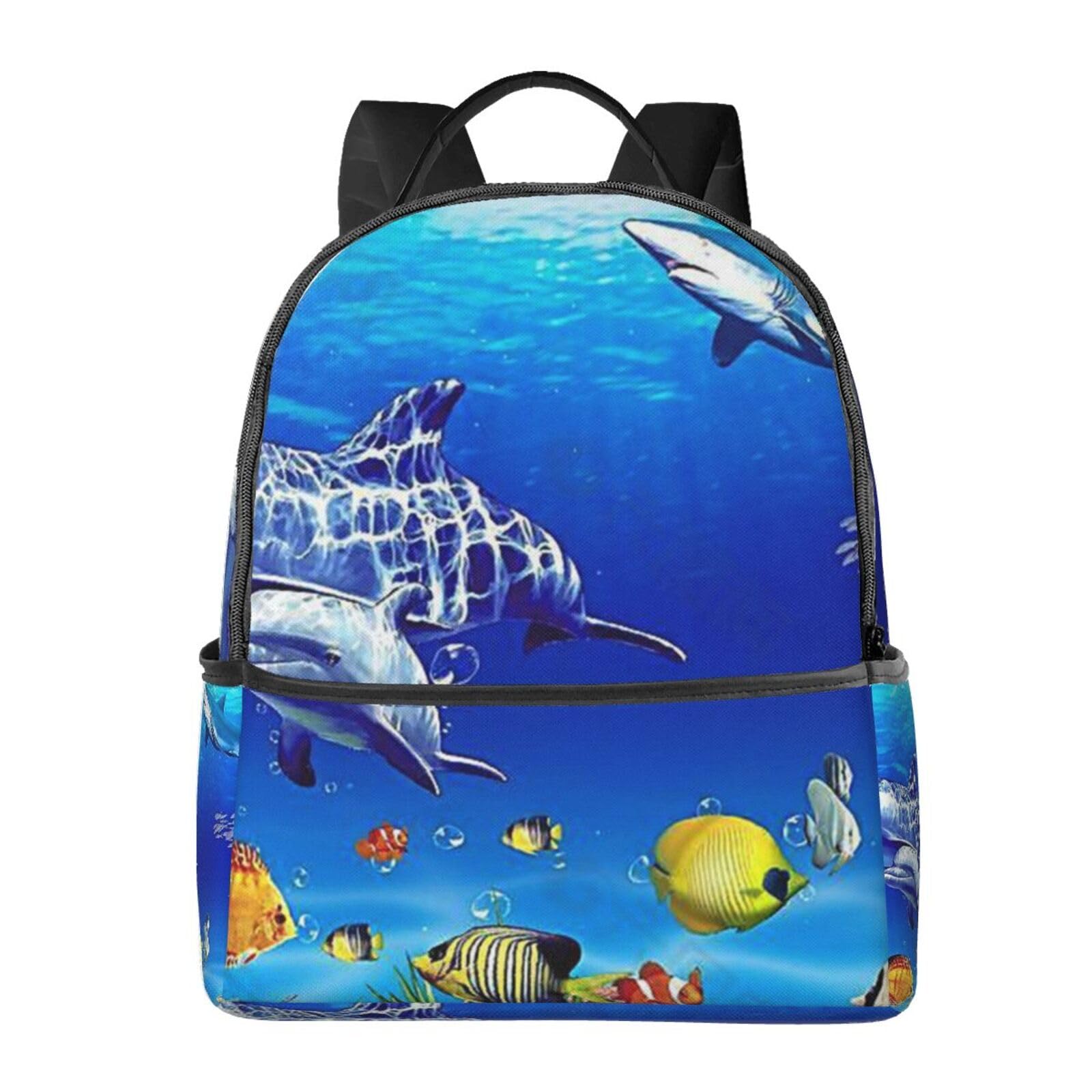 送料無料EVANEM Laptop Backpack Lightweight Travel Backpack Shoulders Bag Seabed Coral Fish Printed For Travel Men Women