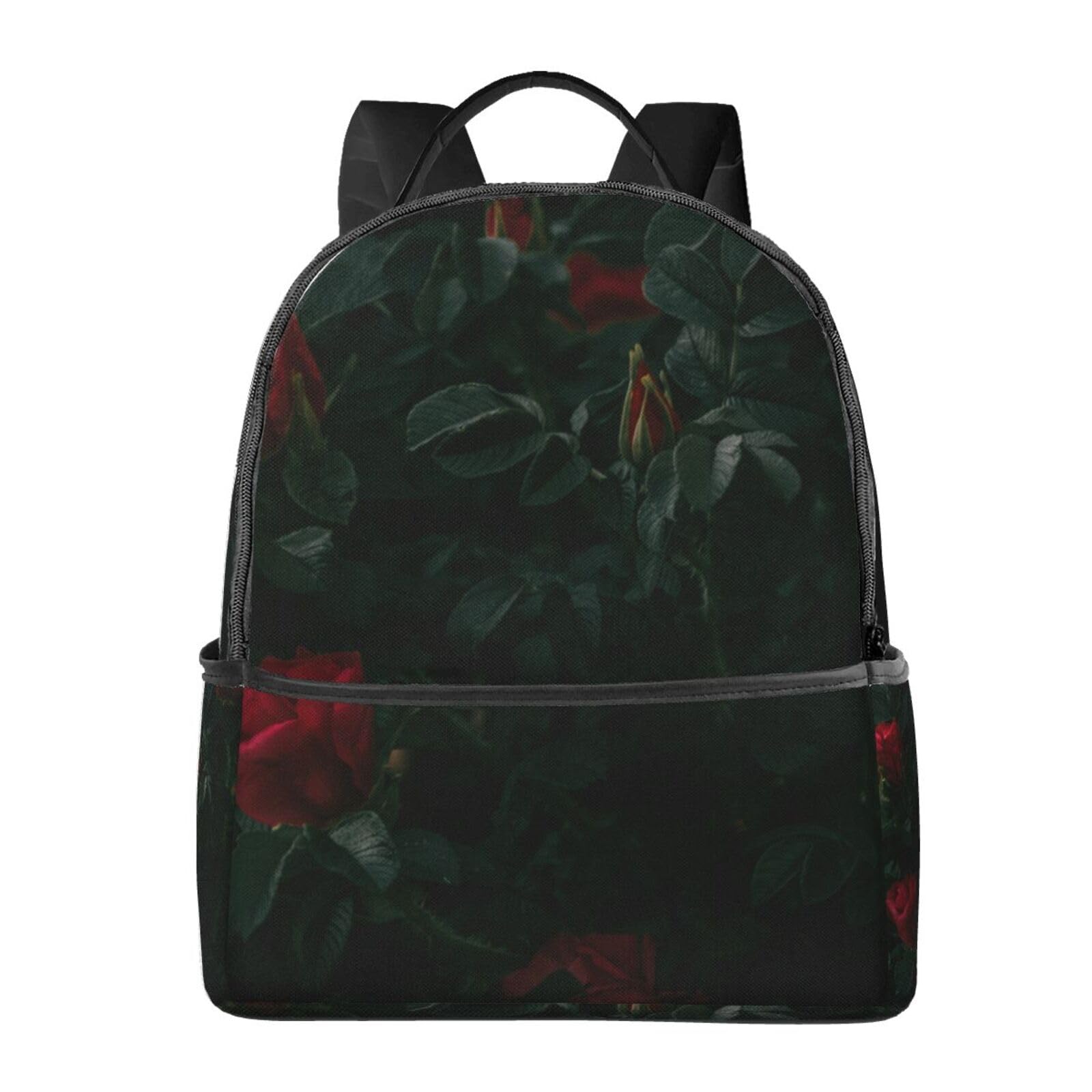 送料無料EVANEM Laptop Backpack Lightweight Travel Backpack Shoulders Bag Red Roses Printed For Travel Men Women並行輸