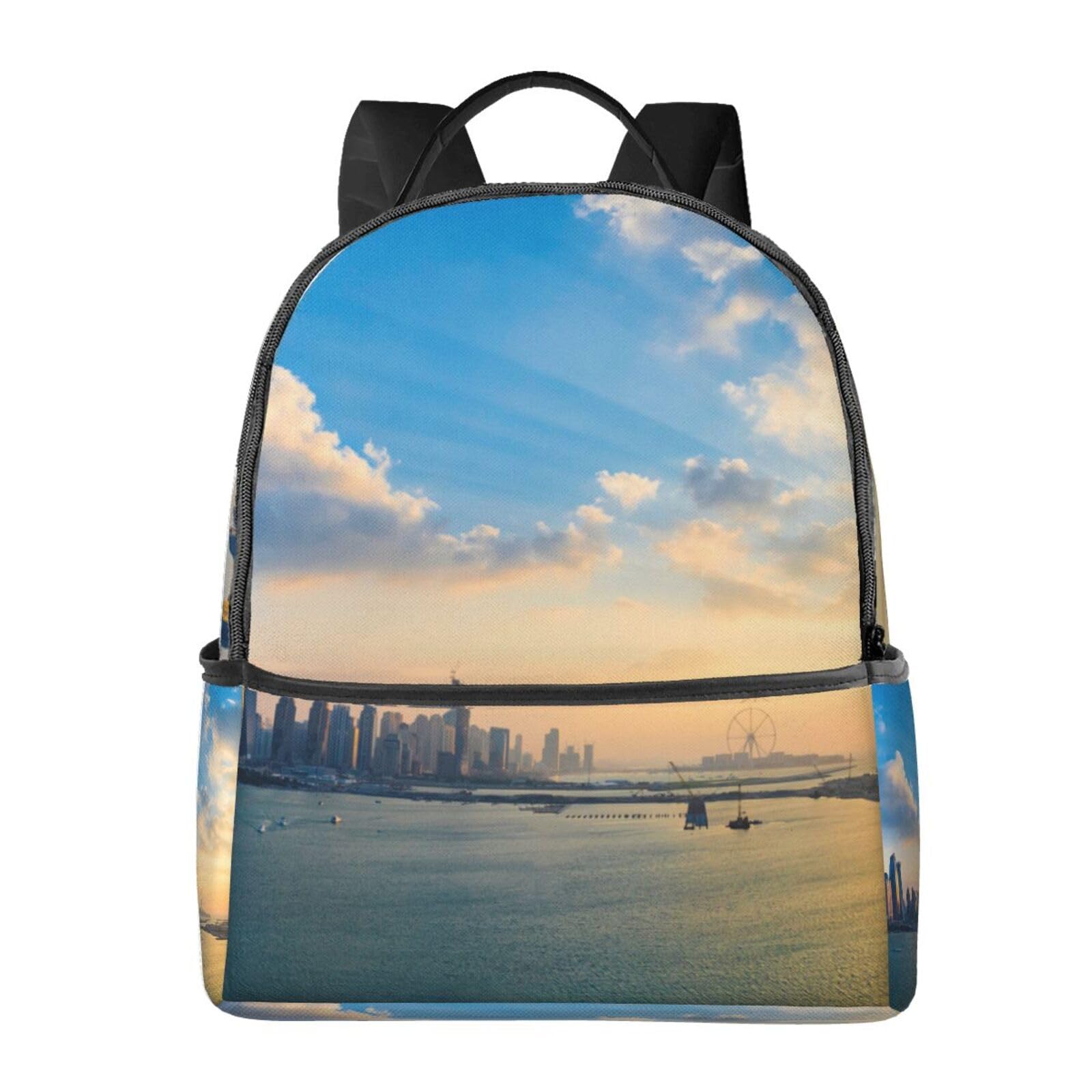 送料無料EVANEM Laptop Backpack Lightweight Travel Backpack Shoulders Bag New York In The Sunset Printed For Travel Men Wo