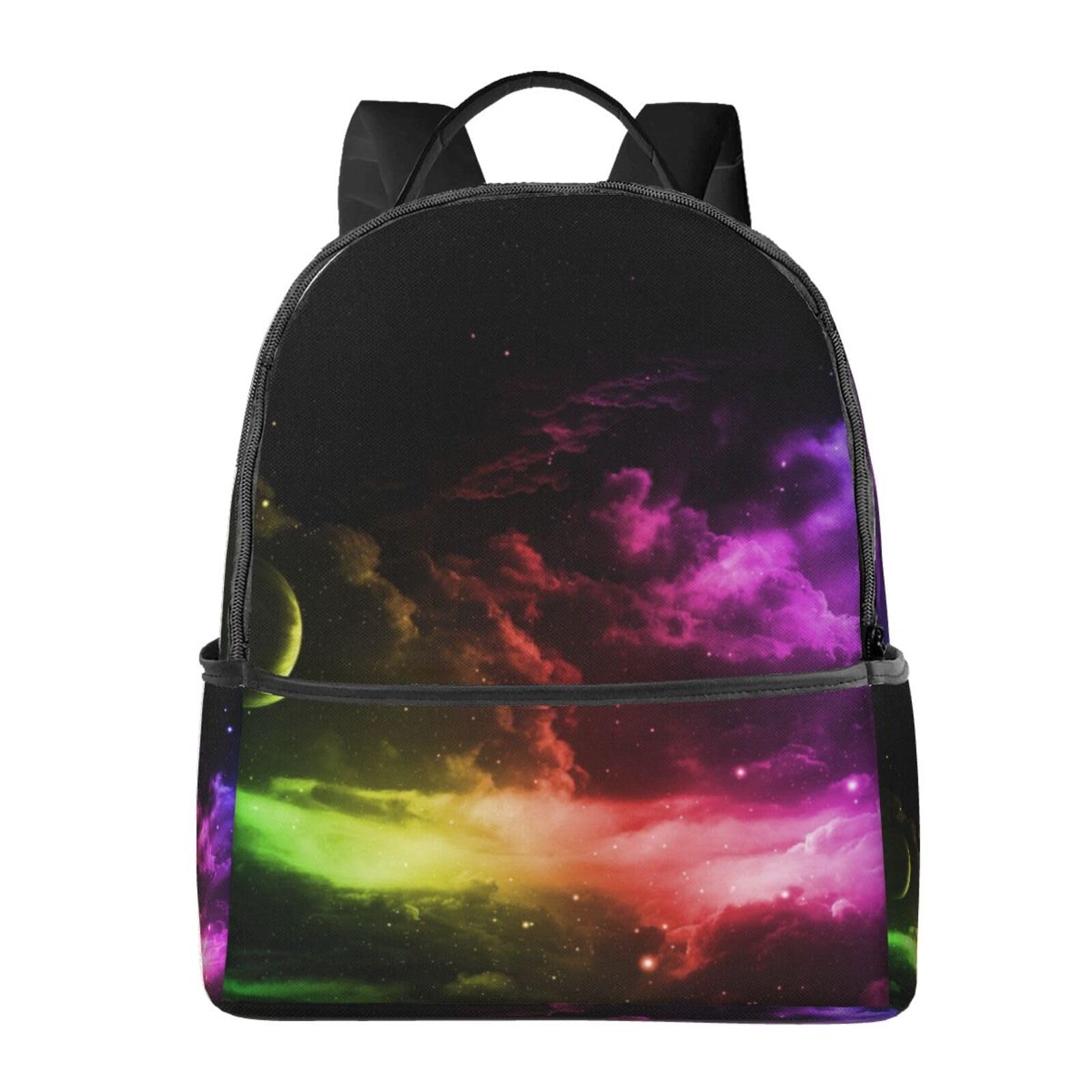 送料無料EVANEM Laptop Backpack Lightweight Travel Backpack Shoulders Bag Rainbow Sky And Moon Printed For Travel Men Wome