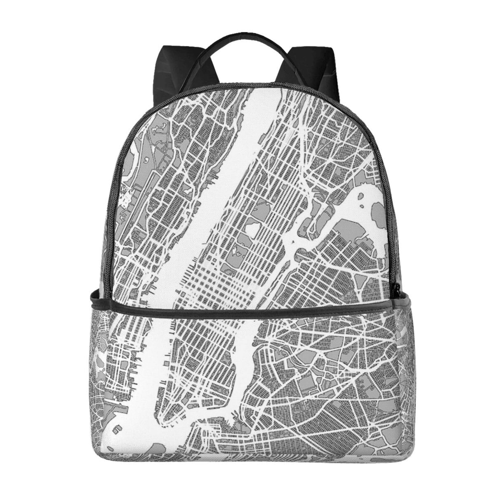 送料無料EVANEM Laptop Backpack Lightweight Travel Backpack Shoulders Bag New York City Map Printed For Travel Men Women