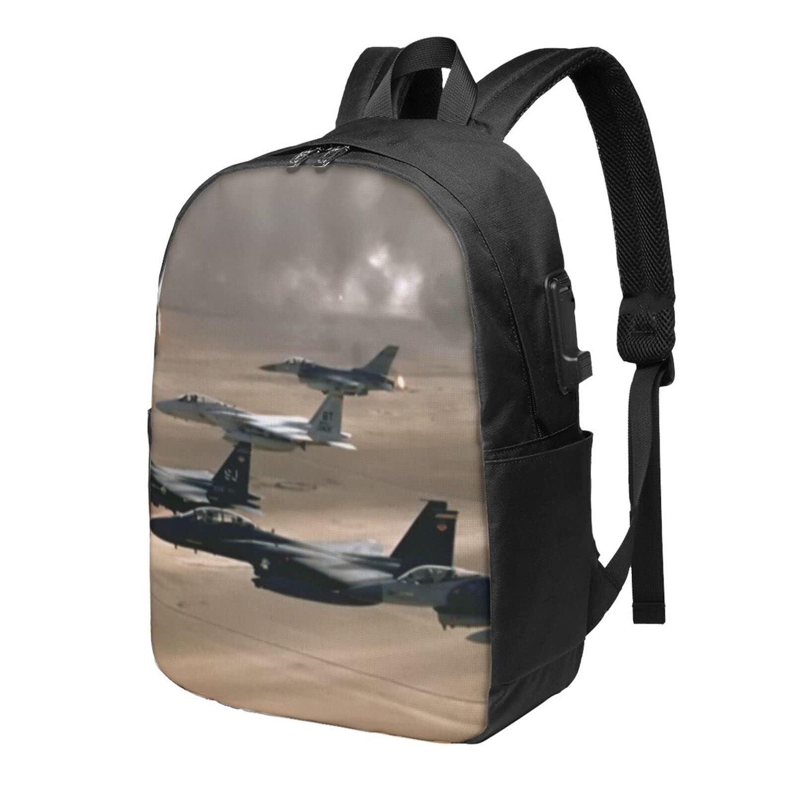 送料無料OUSIKA Jet Fighter Laptop Backpack With Usb Charging Port Water Resistant Casual Daypacks Travel Bag For Men Wome