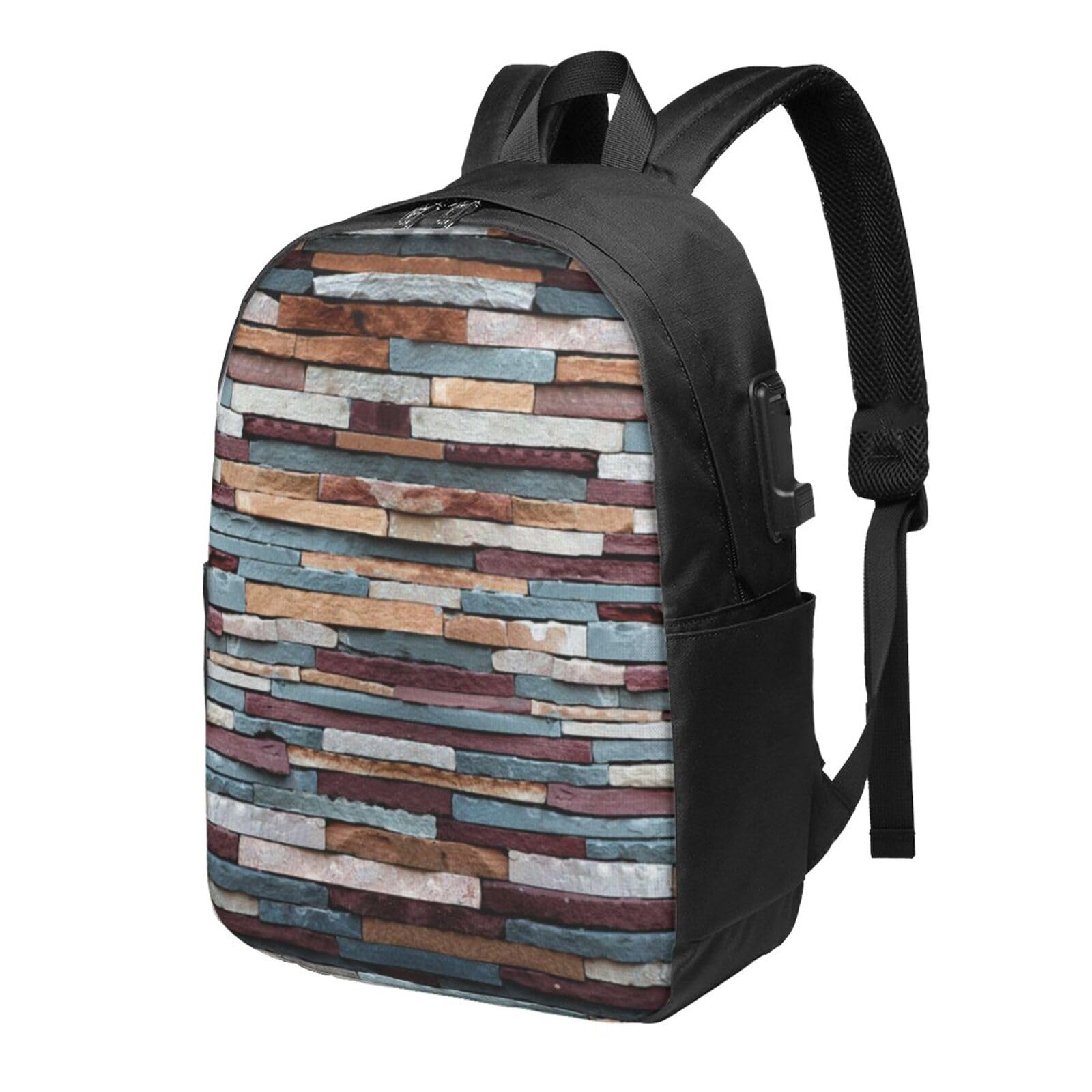 送料無料OUSIKA Stone Laptop Backpack With Usb Charging Port Water Resistant Casual Daypacks Travel Bag For Men Women並