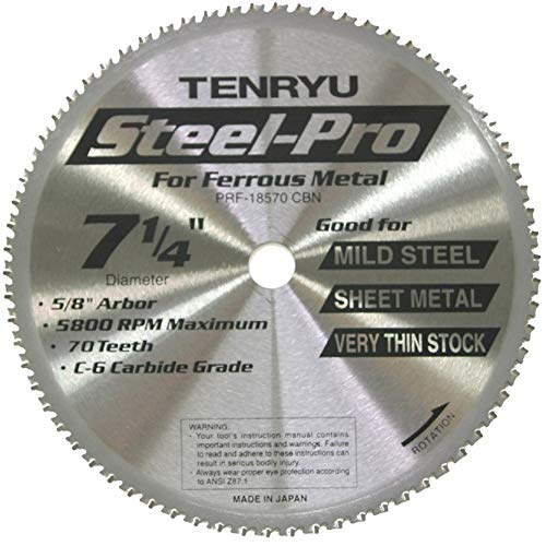 新品Tenryu PRF-18570CBN 7-14 Thin Steel Cutting Saw Blade 70T 58 Arbor