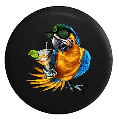 新品Pike Outdoors Tropical Parrot Macaw with Sunglass Cocktail Spare Tire Cover fits SUV Camper RV Accessories 31 in