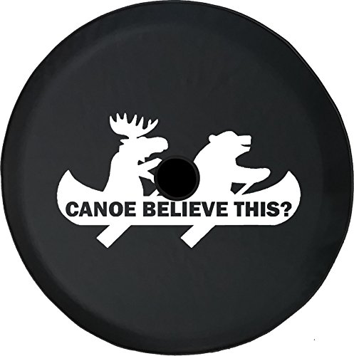 新品American Unlimited JL Spare Tire Cover with Backup Camera Hole Moose Bear Canoe Outdoors Funny Camping 4x4 Size Black 3