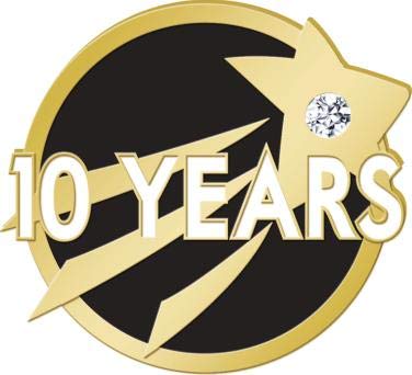 新品10 Years of Service Lapel Pins - Ten Years Embellished Corporate Pin Awards 50 pack