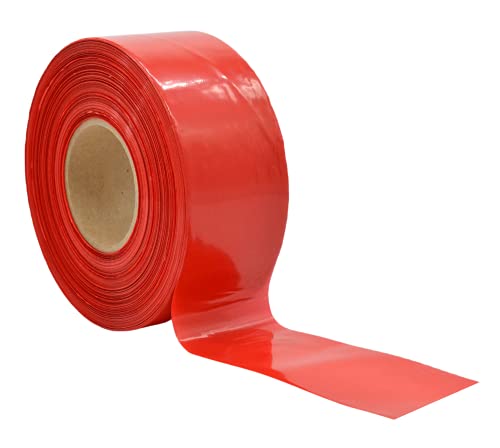 新品WOD Red Barricade Tape - 3 inch x 1000 feet - Pack of 8 Halloween Decoration Party Tape Zombie Party High Visibilit