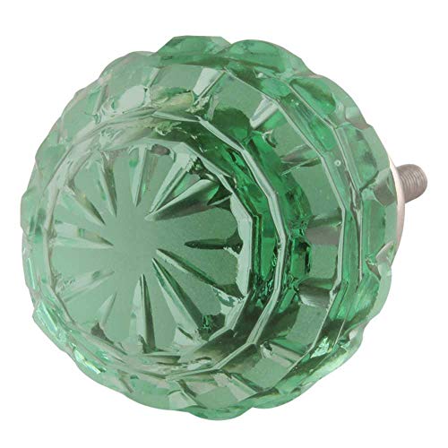 新品IndianShelf 12 Piece Vocalforlocal Handmade Mint Green Glass Round Dresser Drawer Pulls Cabinet Wardrobe Knobs Door Kit