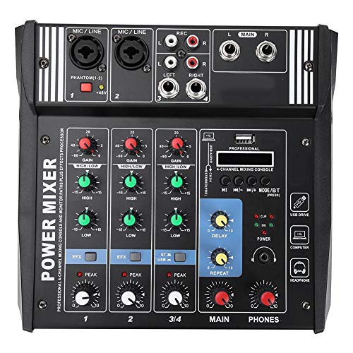 新品Professional Stage Mixer 4 Channel Mixer with AMP Mixer Stage Equipment Professional DeviceThe System has Very Low Ha