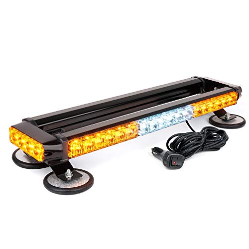 新品Xprite White Amber LED Rooftop Strobe Flashing Light Bar 21 Double Side High Visibility Emergency Hazard Warning Beaco