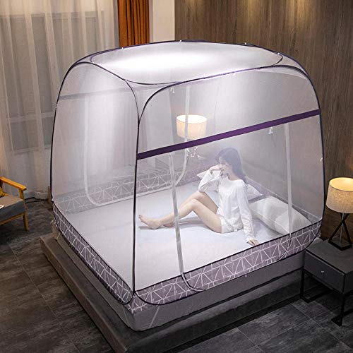 新品Lace Dome Mosquito Nettings Bed CanopyYurt Double Home Anti-Fall encryption Folding Mosquito net-L15m
