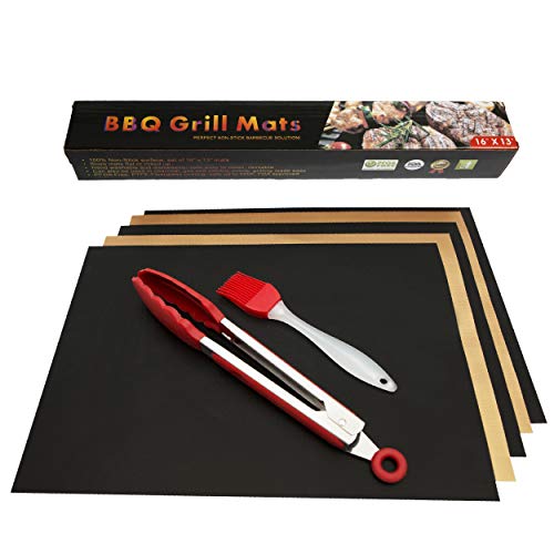 新品BBQ grill mats non stick for gas grill reusable cooking mats for outdoor grills charcoal and gas grills copper and b